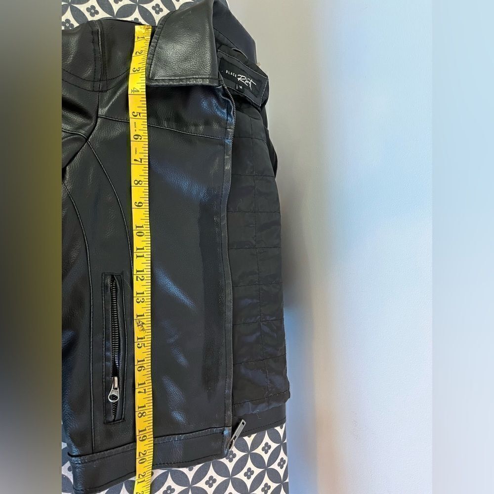 Black Rivet Faux Leather Jacket Size M - Picture 11 of 12